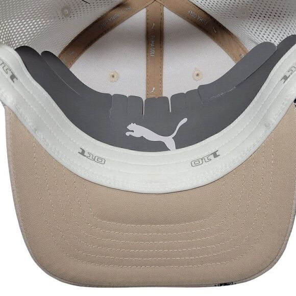 Puma Golf Hat Men Snapback Mesh Back Pineapple Adjustable Unisex Adult Tan NWOT - Picture 9 of 13